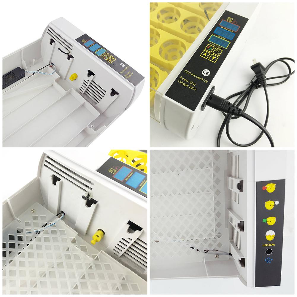24PCS Egg Incubator Small Fully-automatic Incubators Automatically Control Temperature And Turn Over Eggs