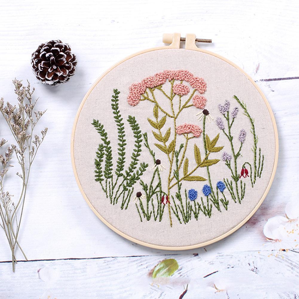 Borduurwerk Kit Hoepel Diy Bloemen Planten Patroon Cross Bag Stitch Kit Punch Cross Kit Naald Borduren Borduren Hand Stitc A3C8