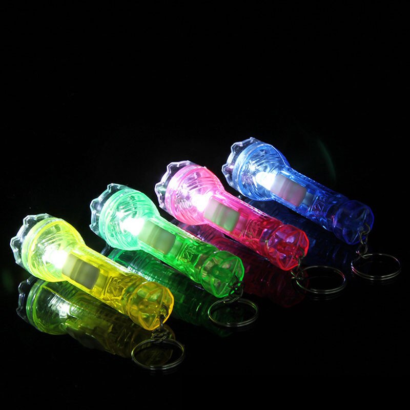 2pcs Mini LED Flashing Flashlight Toys Kids Flash Light Key Rings Light Random Colour