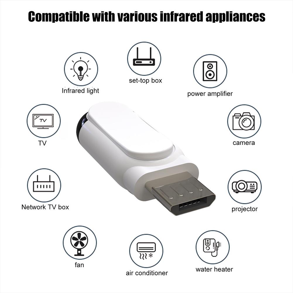 Type C / Micro Usb Interface Intelligent App Control Mobile Phone Remote Control Wireless External Infrared Appliances Adapter