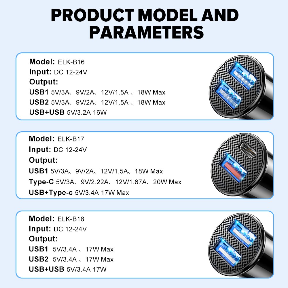 Ładowarka samochodowa Elough typ C PD 20W QC3.0 szybkie ładowanie dla Huawei Samsung Xiaomi Iphone 12 11 13 Pro szybka ładowarka samochodowa USB Iphone