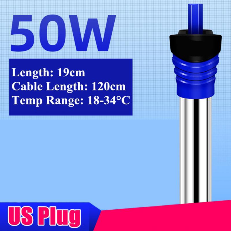 Appareil de chauffage d'aquarium Submersible Thermostat de température tige de chauffage 50/100/200/300/500W accessoires de réservoir de poissons d'aquarium Submersible: 110V US 50W