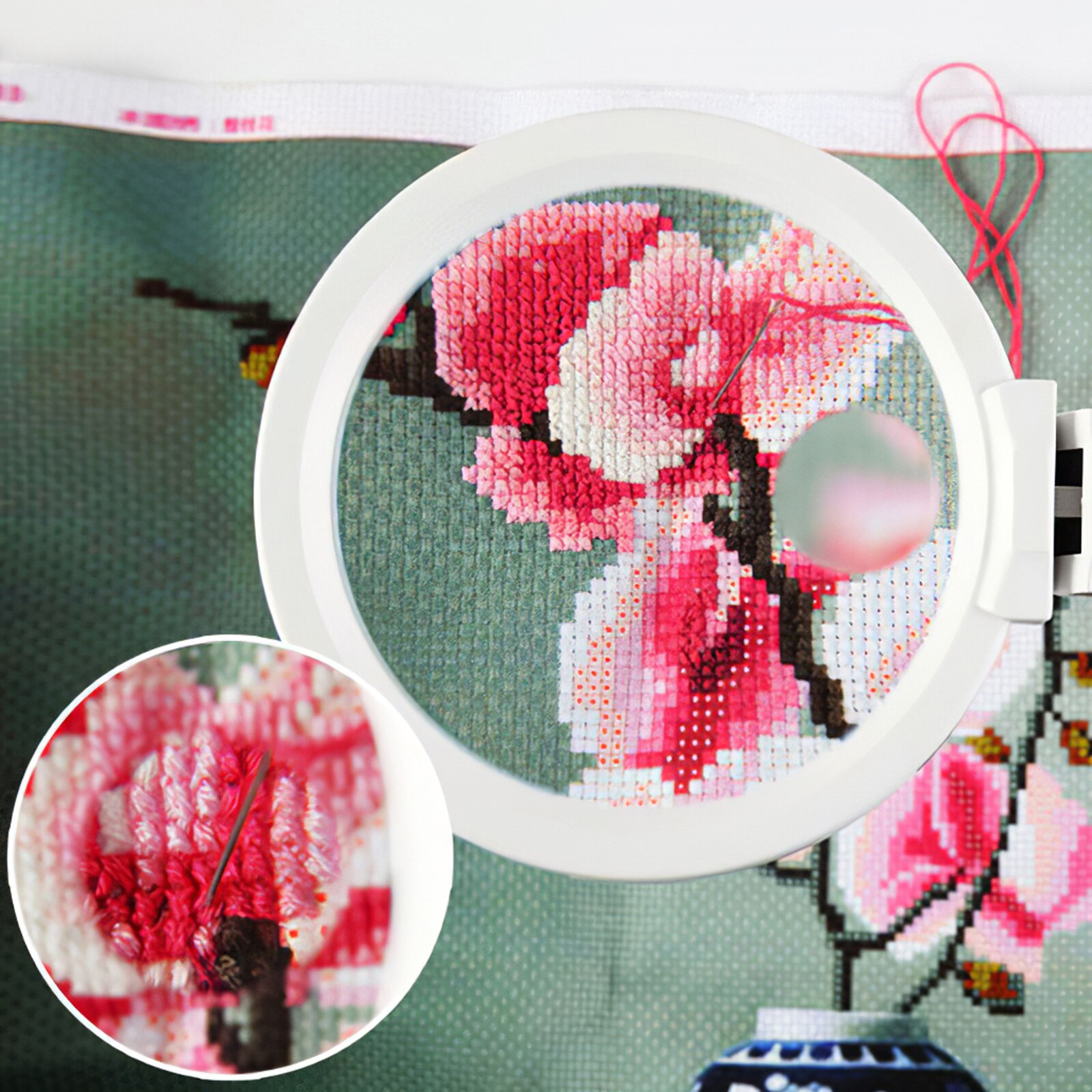 Foldable 5X Magnifying Glass Desk Lamp Magnifier LED Light Reading Lamp with Three Dimming Modes USB Power Supply