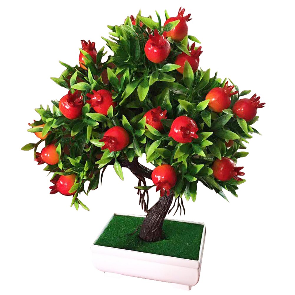 1pc potte kunstige træ frugtplanter bonsai lille træ potte planter bonsai scene til haven hotel bryllup fest dekoration indretning