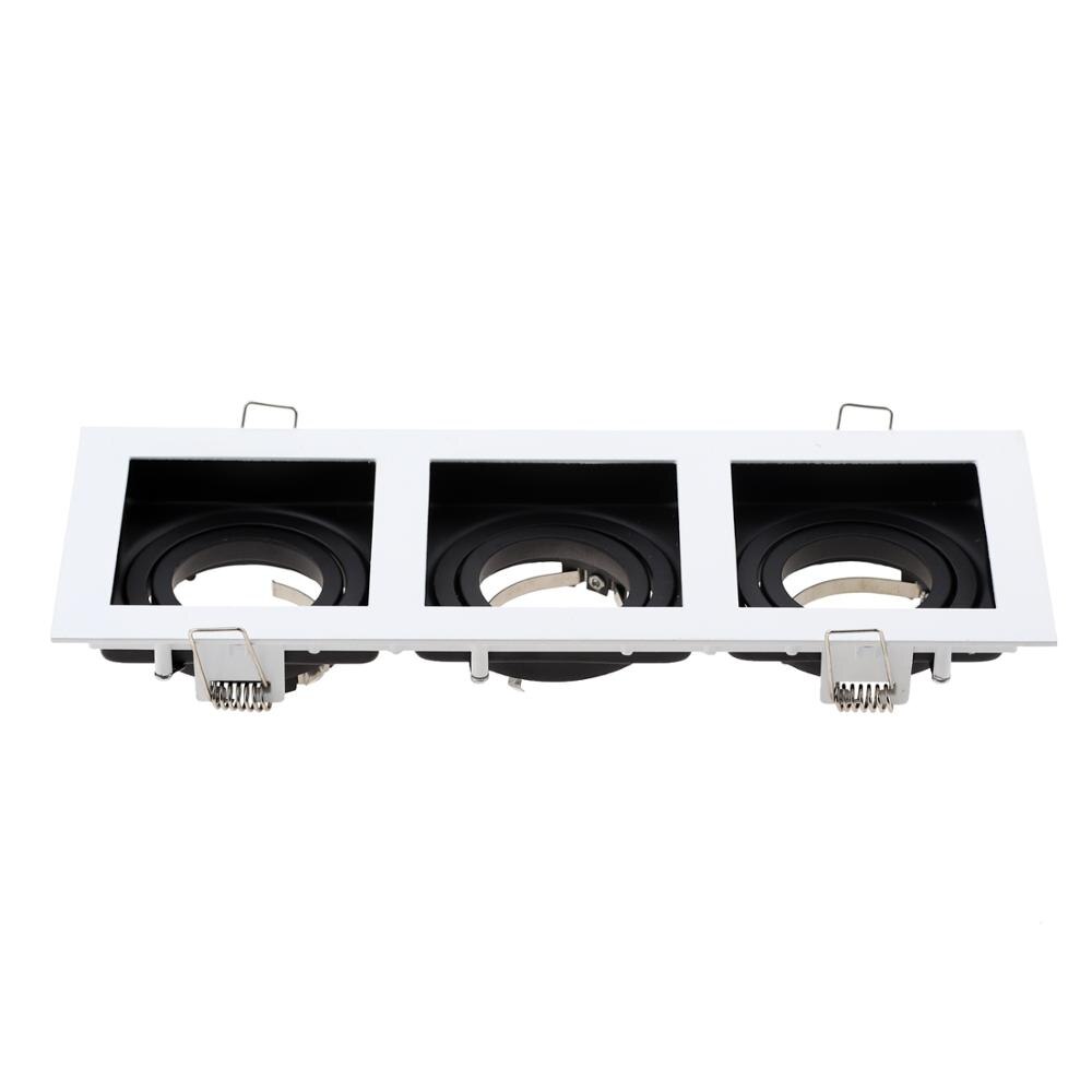 Commerciële Zinklegering Vierkant Wit Zwart Verstelbare Inbouwspots Lichtpunt Frame Led GU10 MR16 Bulb Lamp Fittings
