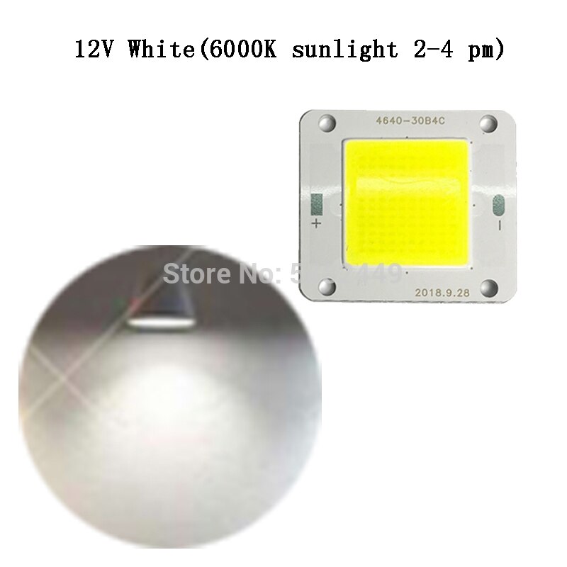 32V 12V 50W 80W White Warm Cold Full Spectrum COB LED lamp Flip Chip Light for Spotlight Floodlight DIY: White 6000K / 12V 80W