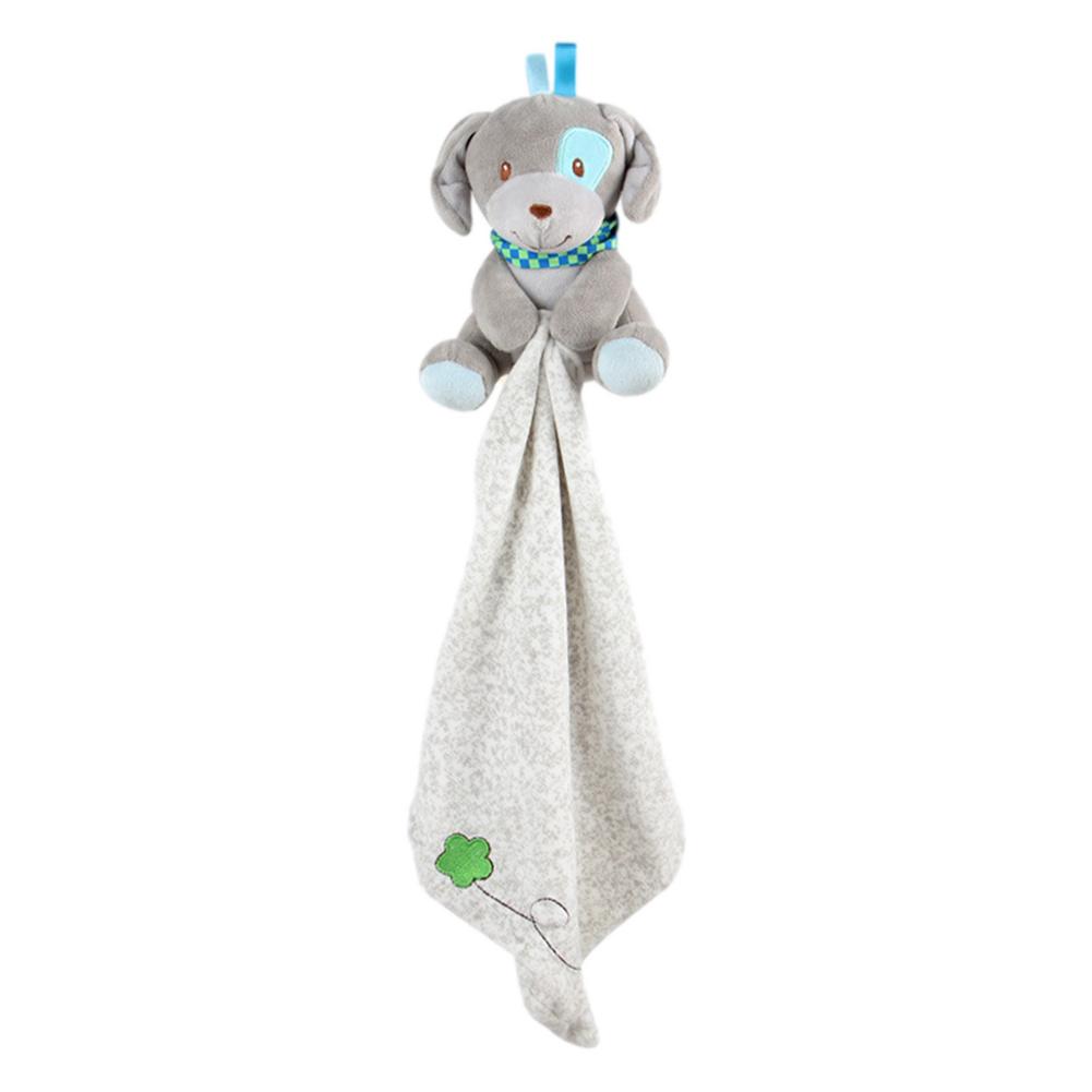 Baby Towel Infant Soothe Appease Towel Soft Plush Comforting Toy Towel Cute Dog Elephant Animal Appease Baby Sleep Toy: white