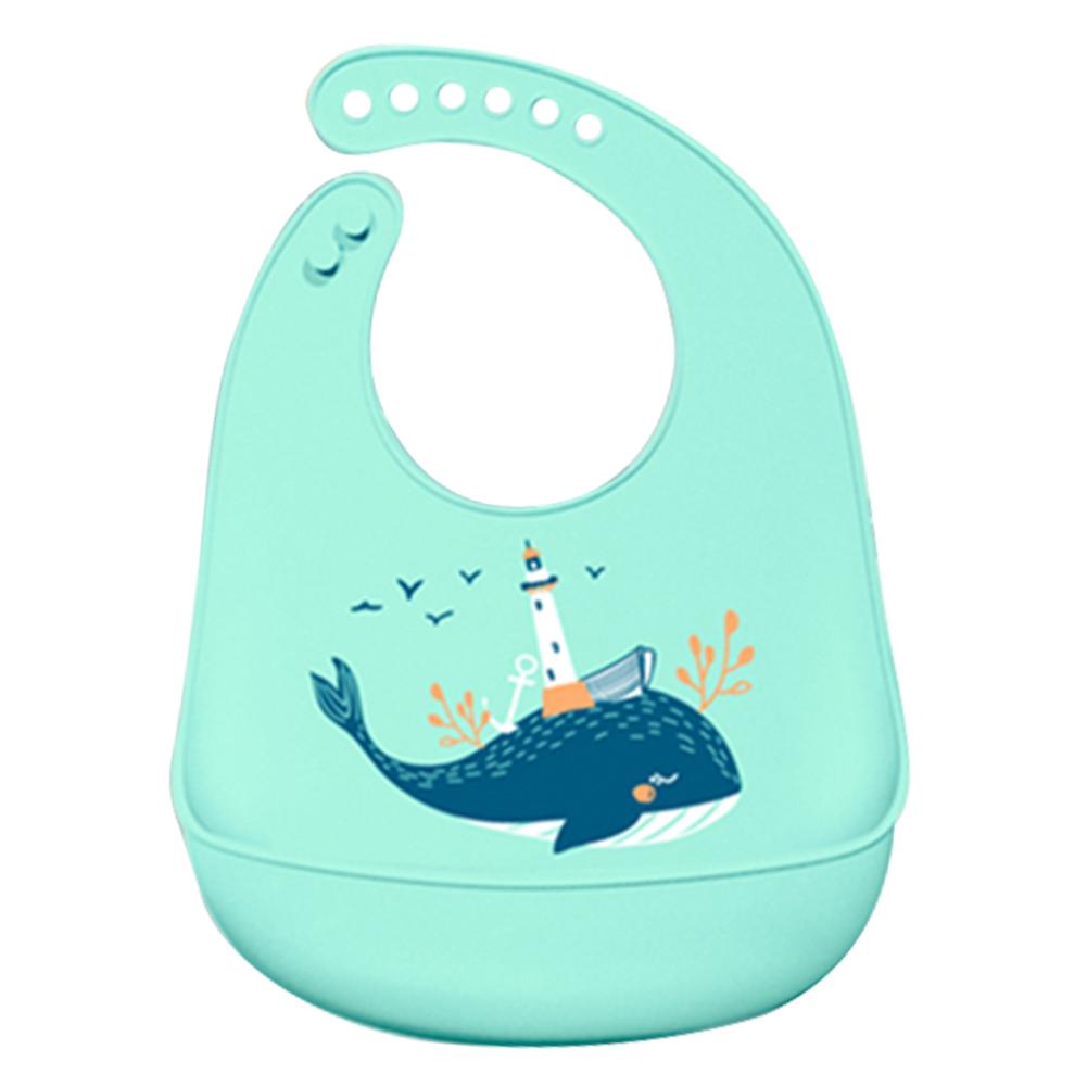 Baberos impermeables estéreo para bebé, Bandana de Saliva plegable de silicona con dibujos de animales, delantal de alimentación para niños, accesorios ajustables: A