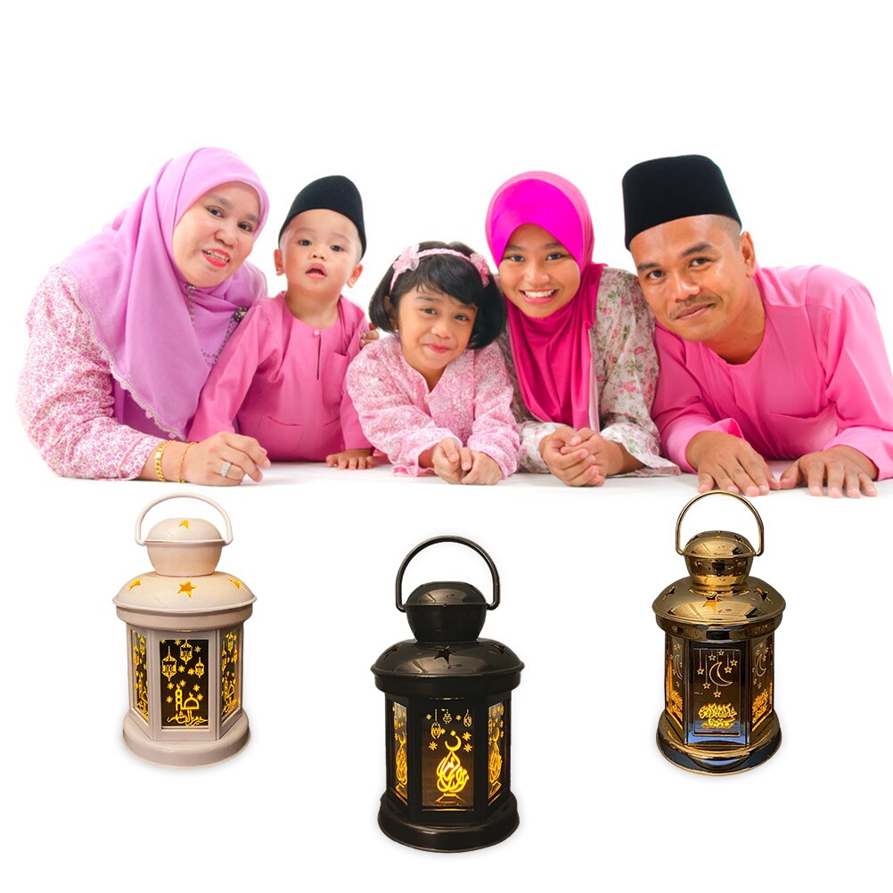Led Lantaarn Lichten Eid Mubarak Ornamenten Ramadan Sfeer Lamp Eid Ramadan Home Party Decoratie Plastic Lantaarn Decoratie