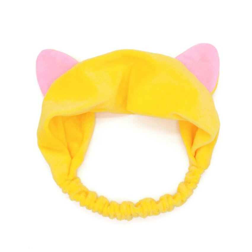Cat Ears Hairband Head Band Party Headdress Hair Accessories Makeup Tools Face Washing Headband Hairdo Headwrap Hair Access: Yellow