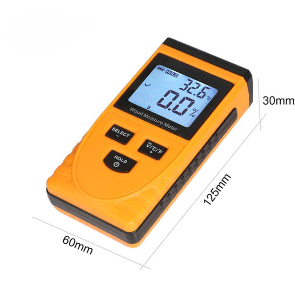 Træfugtighedsmåler digital lcd-skærm induktion træfugtighedsmåler temperaturtester mødes instrument  gm630