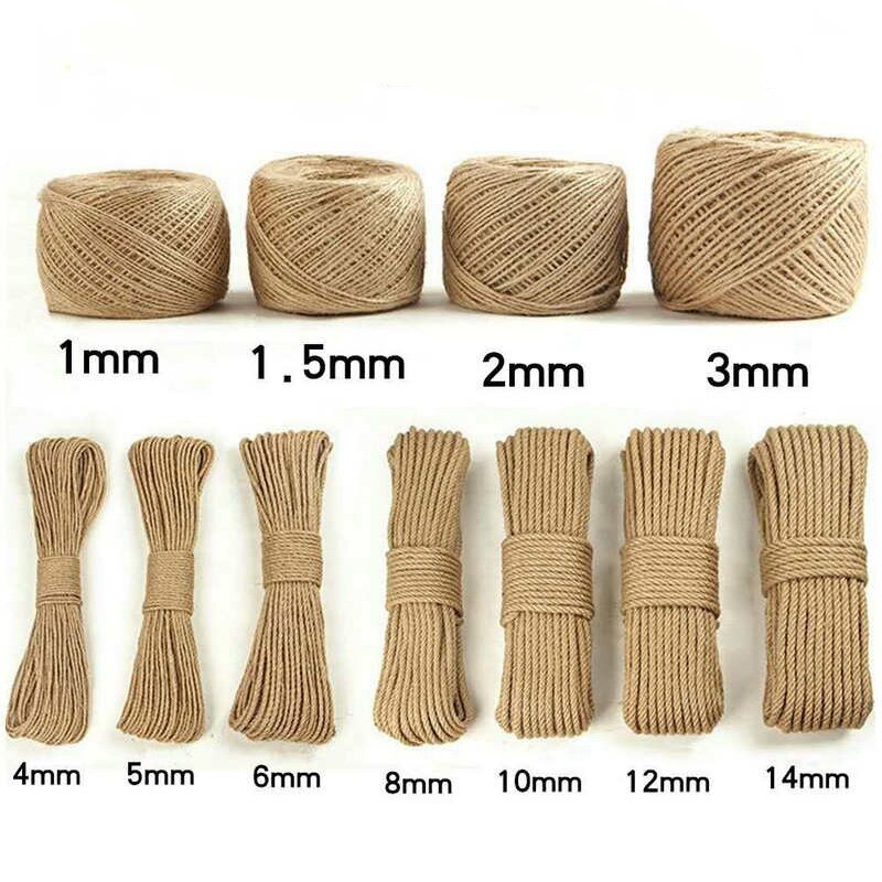 5Meter Natuurlijke Jute Lint Ambachten Touw String DIY Bruiloft Jute Koord Touw Vintage Jute Wrap Naaien Party Woonaccessoires