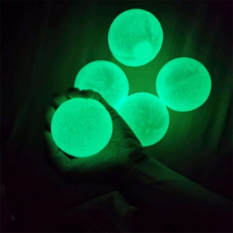 BOLA MÁGICA antiestrés TPR para niños, pelota de Squash pegajosa, juguete de descompresión, bola diana, capacidad de respuesta: 4pcs glow