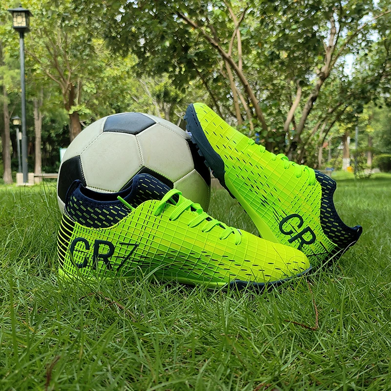Neue Männer Fußball Schuhe Turf Indoor Lange Spikes Hohe Ankle Fußballplatz Stiefel Training Ultraleicht Futsal Stollen Fußball Schuhe
