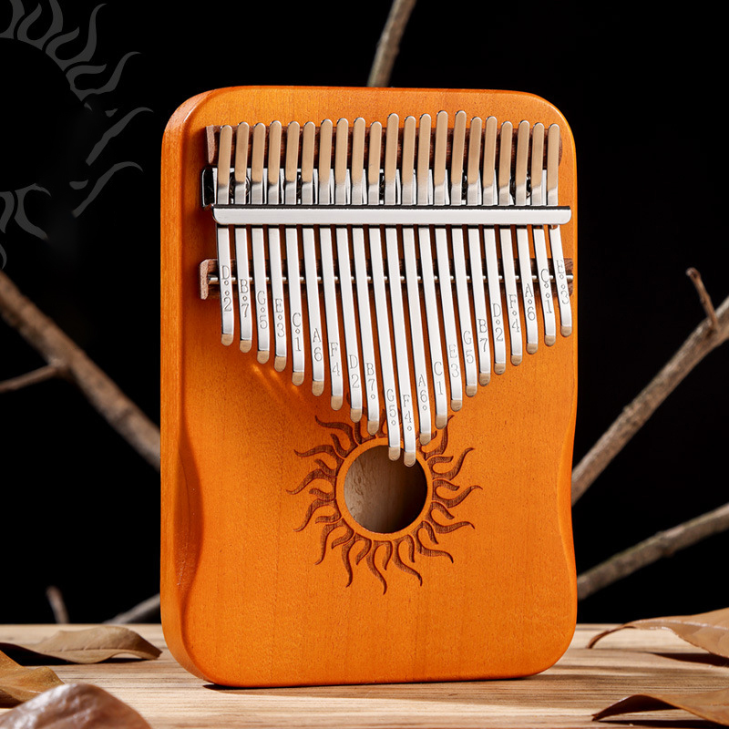 Hluru Kalimba 17 21 teclas Kalimba Piano de dedo madera maciza de arce Kalimba pulgar Piano teclado instrumento Musical Mbira para principiantes: Morado