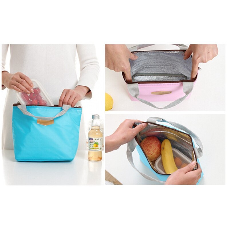 Lunch Box Bag Waterproof Thermal Bag Oxford Fabric Portable Thermal Insulated Picnic Food Box Women Tote Kitchen Organizer Bag
