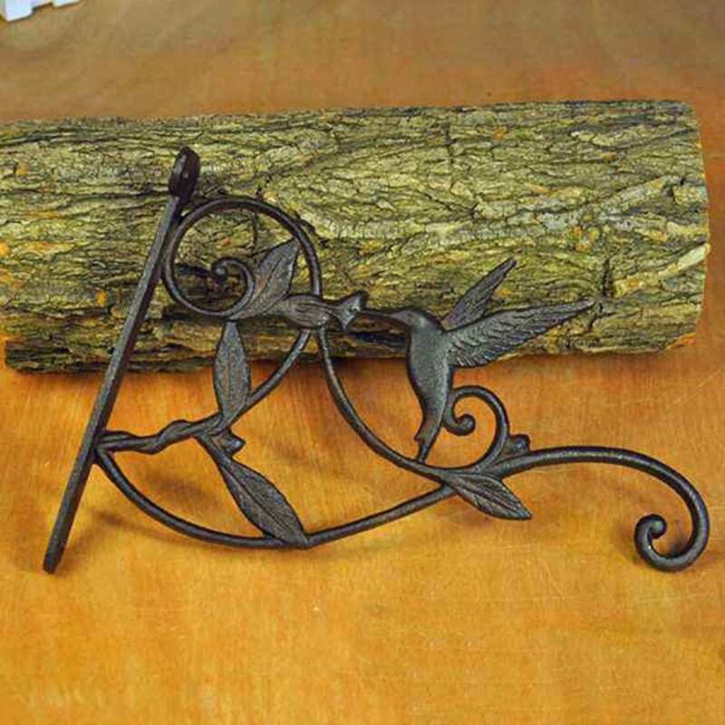 Gancho para plantas colgantes, cesta decorativa de hierro fundido para pájaros, canasta para colgar en la pared, colgador de soporte para interior y exterior