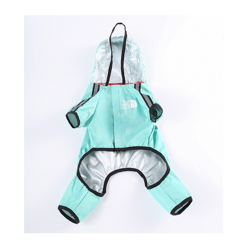 Dog Waterproof Raincoats Dog Clothes Waterproof Raincoat Jumpsuit Reflective Rain Coat Hooded Waterproof Jackets