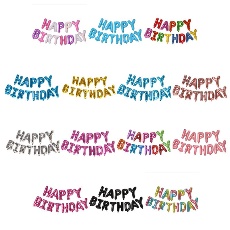 Lettres joyeux anniversaire feuille ballons enfants Adlut fête d'anniversaire décoration Alphabet Air Bolobs bébé douche fournitures 16 pouces