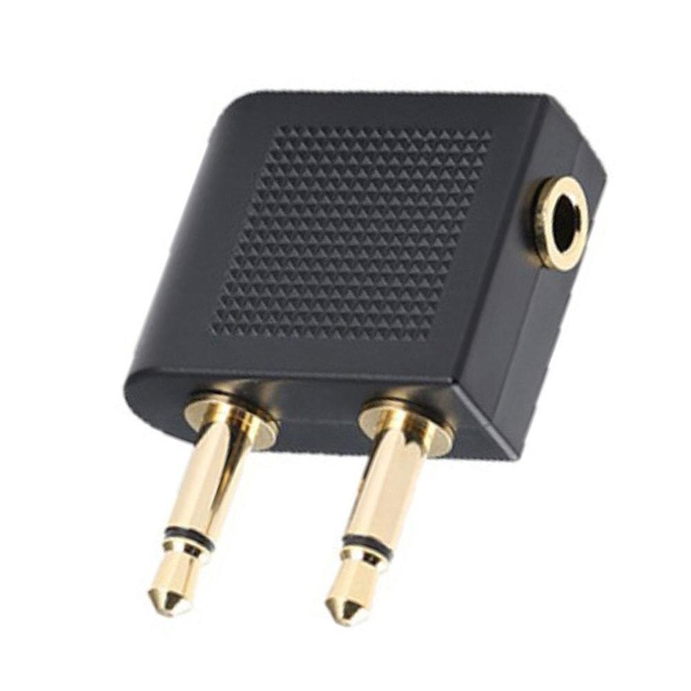 One female to two male audio converter Airplane Airline Headphone Adapter For Audio Jack 2 Plug 1 piece