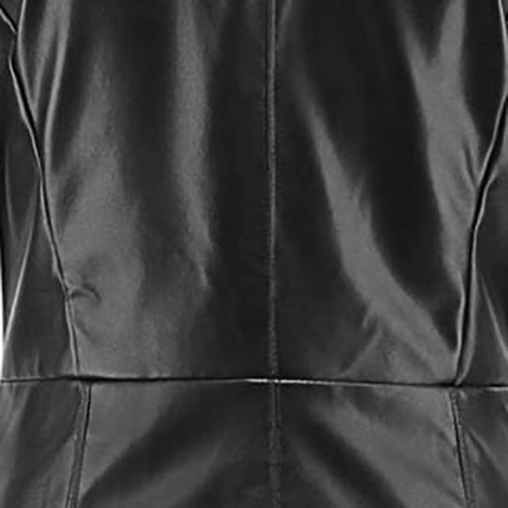 Lady Casual Solid Color Button Leather Jacket Women Long Sleeve Rivet Long Biker Jacket Coat Blouse Chaqueta Cuero Mujer