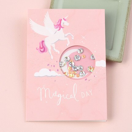 Roligt glitter födelsedagskort festkort skaka tomtebloss tack minikort: Nr .05