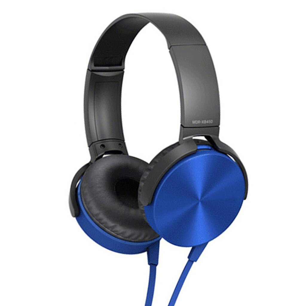 Headphones Stereo Hi-Fi Headset Built-in Mic for Smart Phones PC Laptop: Blue