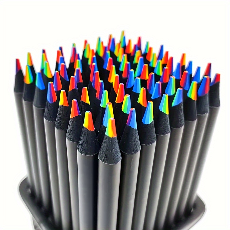 12/24/36/48 unidades 7 cores lápis arco-íris 3.3mm lápis de cor para desenho artístico colorir presente de ação de graças de Halloween