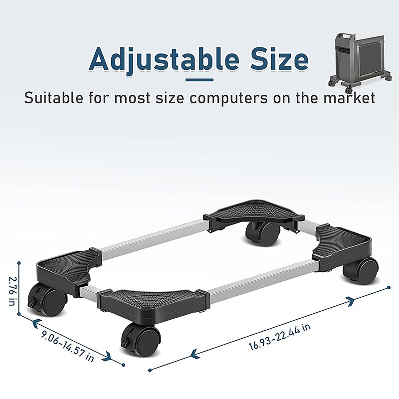 Soporte para torres de ordenador, fundas para PC, soporte ajustable para móvil, CPU, con 4 ruedas de bloqueo para juegos