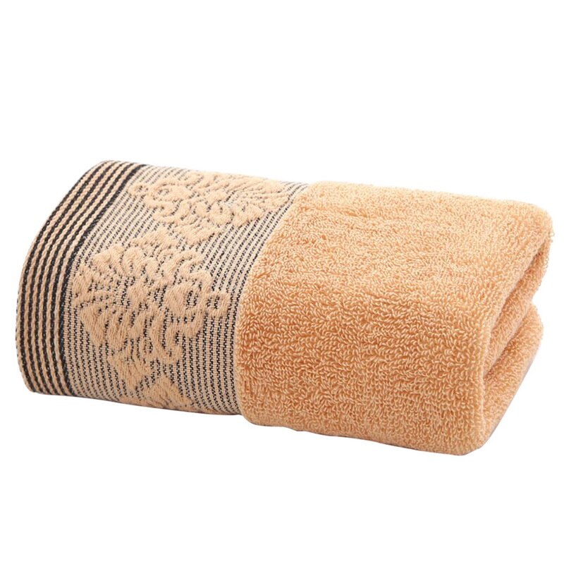 Urijk 1pc Embroidery Lavender Towel High Absorbent Towels Cotton Face Towels Bath Towel For Adults Washcloths: coffee 34x74cm