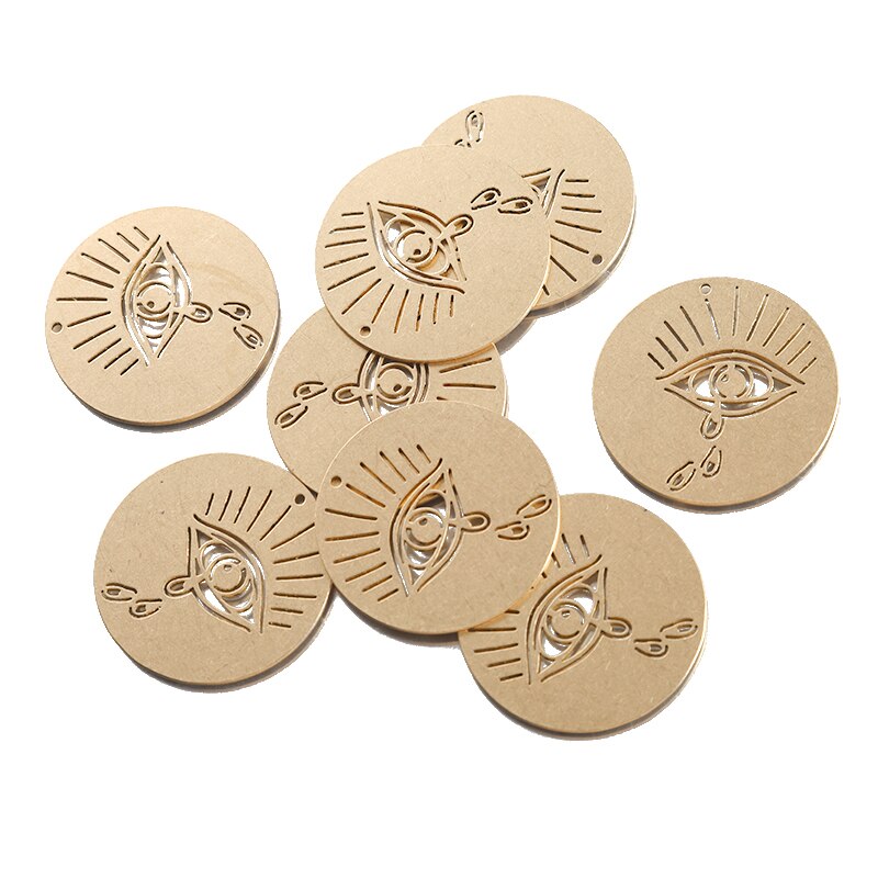 1 paquete de latón en bruto religioso Egipto Ojo del mal Celestial ojos que todos ven encanto colgante para joyería DIY haciendo Accesorios
