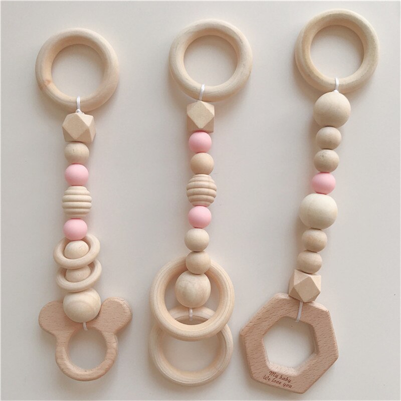 Nordic Houten Baby Gym Accessoires & Play Gym Rammelaar Speelgoed Set Frame Nursery Decor Montessori Sensory Speelgoed Babyrammelaars Beste: Type 1