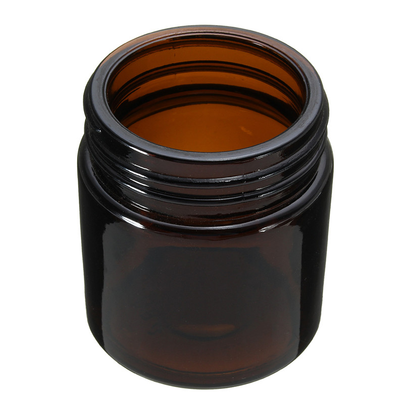 Kiwarm 120ml tomme ravfarvet glaspotte brun krukkebeholderflaske med sorte låg diy husholdningsflaske