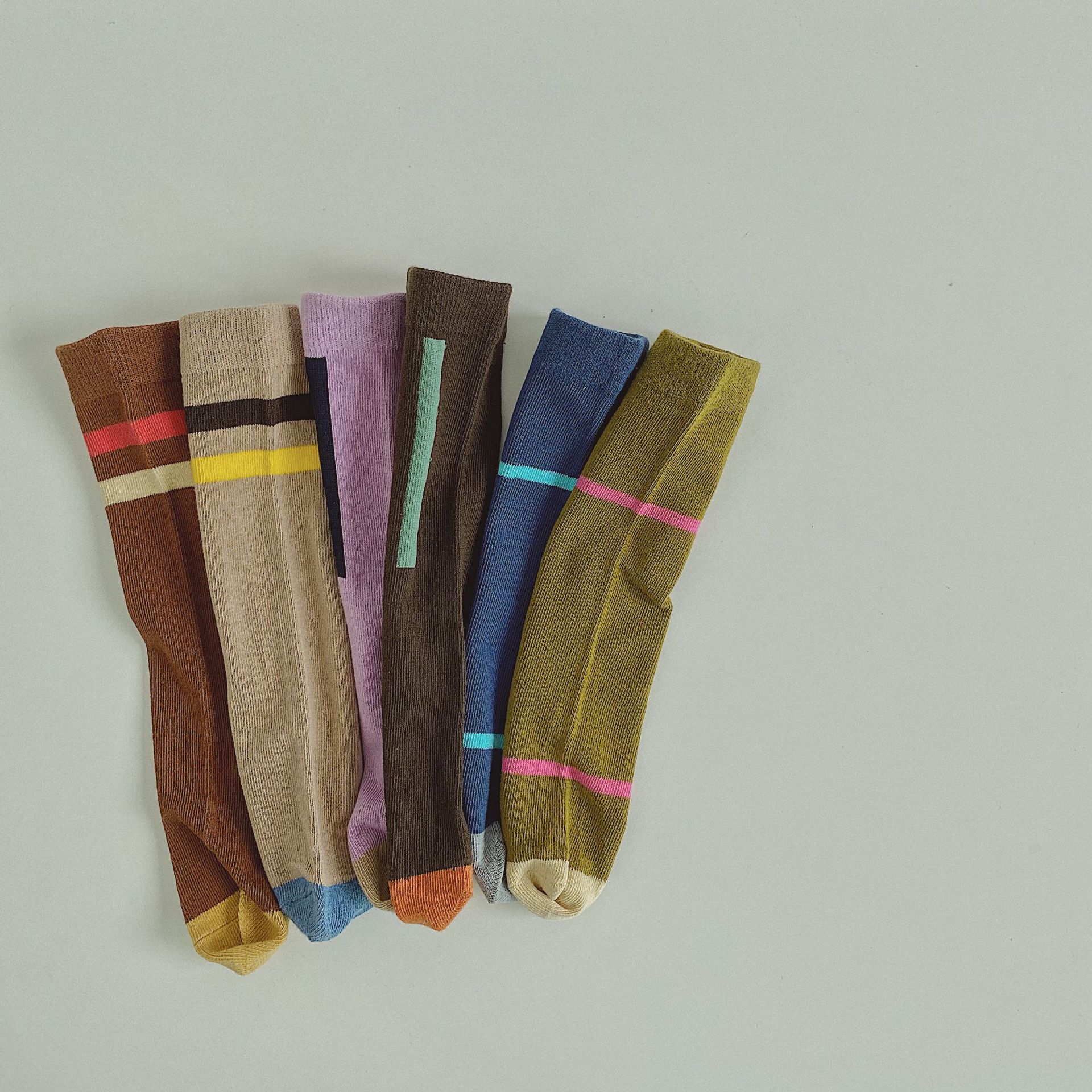 Herfst winter meisjes retro koreaanse stijl one size sokken zonder hak 1-8 jaar kinderen katoenen ademende sokken 3 paar