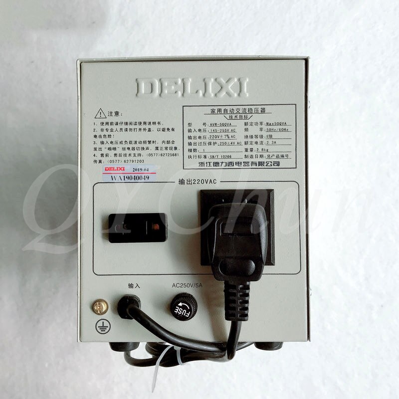 Delixi Spanningsstabilisator Automatische Huishoudelijke Ac Regulator Tv Pc Koelkast Voltage Regulator AVR-500W