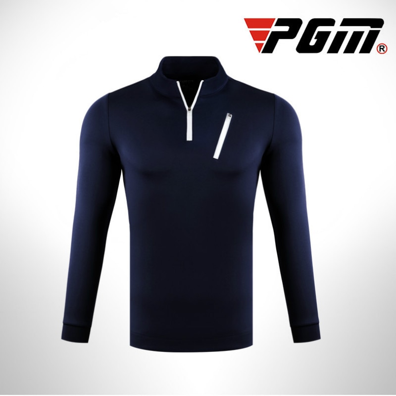 Neue! PGM Golf Kleidung männer Herbst und Winter Kleidung Langarm T-Shirt Warme Jacke Postleitzahl Kragen: Marine Blau / M