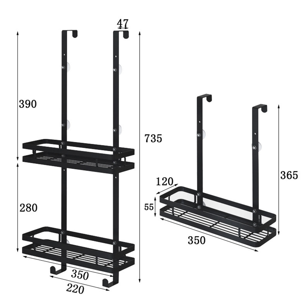 Stainless Steel Shower Bath Shelves Shelf Shelf Door Back Bathroom Basket Holder Bathroom Storage Holder
