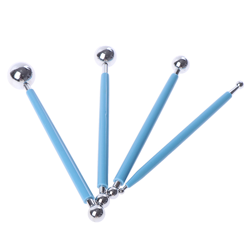 Moldeo de bola palos de acero inoxidable 4 unids/set arcilla polimérica DIY herramientas escultura herramienta juguetes para Clay talla