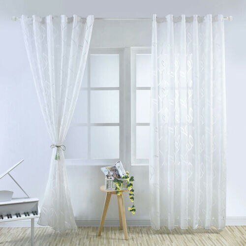 Product Window Screen Leaf Bubble Cut Flower Window Screen Romantic Tulle Curtain Kitchen Living Room Curtain