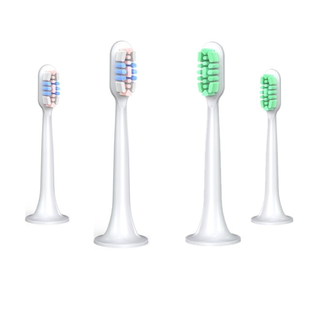 Cabeça de escova de dentes elétrica 4x para xiaomi sonic, t300 t500 t700, ultrassônica 3d, de alta densidade, substituição: 2 pink 2 green