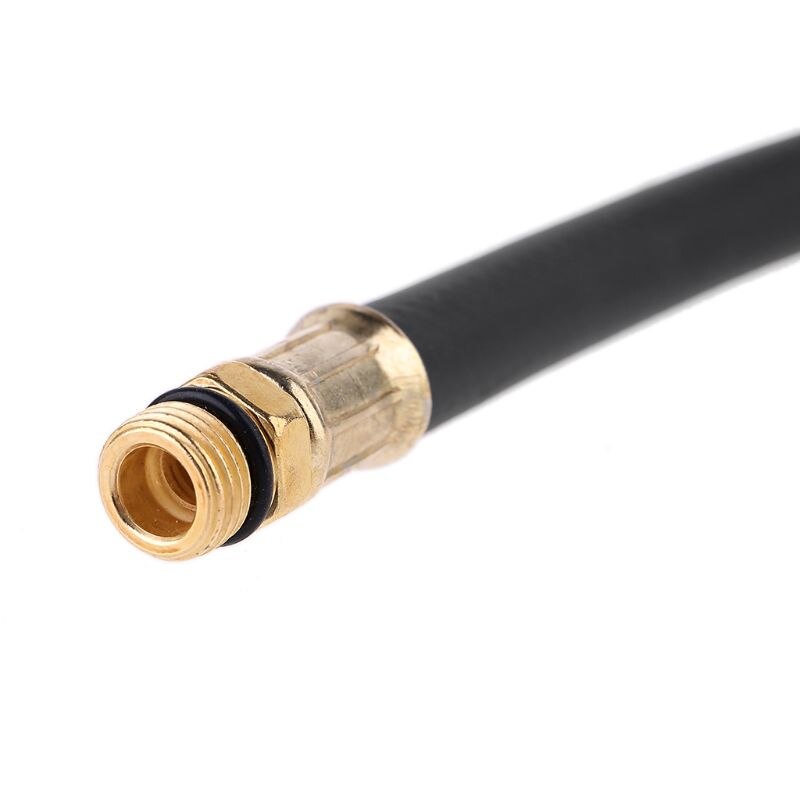 Car Tire Inflator Hose 1/4" Male Thread Rubber Tube Self-locking Chuck Air Hose