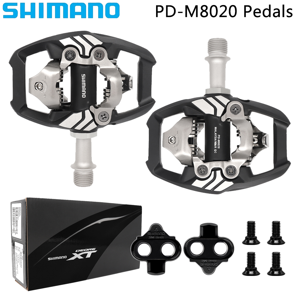 SHIMANO DEORE XT PD M8020 Selbstsichernde Fahrradpedale Erweitern Sie Plattform-Verriegelungspedale für MTB-Fahrrad mit SH51-Stollen Originalteilen