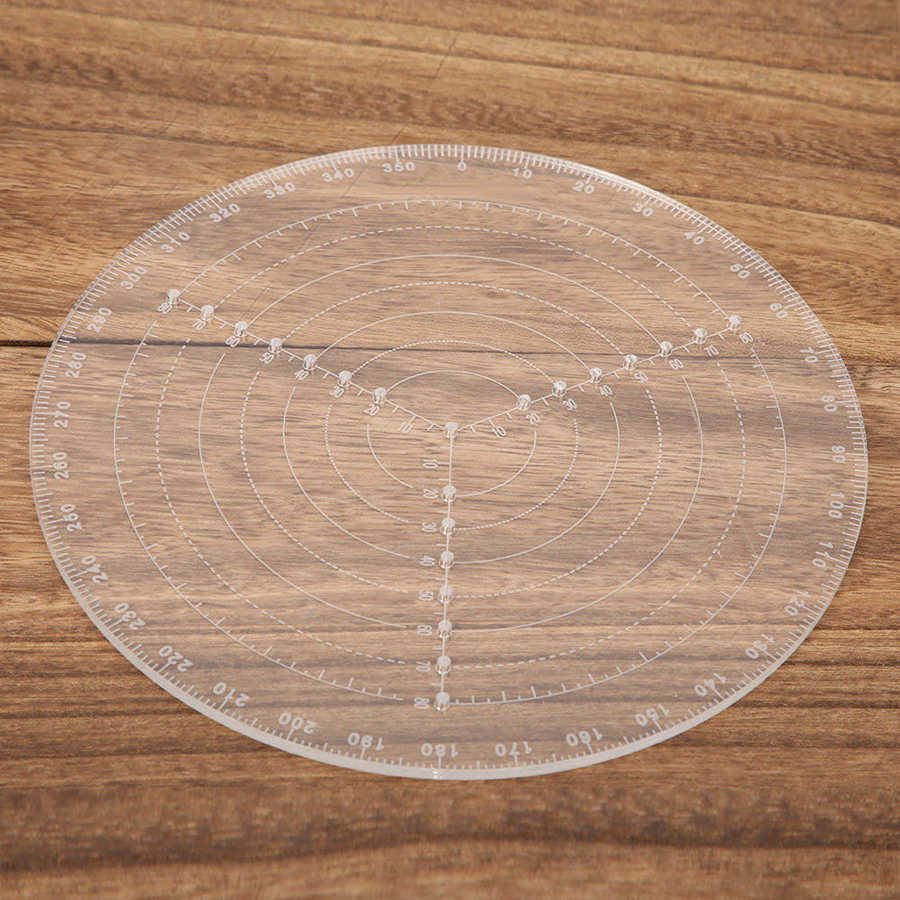 200mm Clear Clear Acrylic Round Center Finder Compass for Wood Turning Drawing Circles Lathe Centering Tool Circle Gauge 5mm