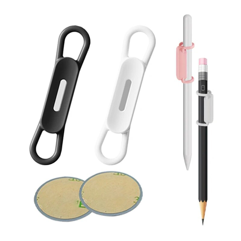 2/6 stücke Magnetische Stift Bleistift Halter Bunte Elastische Band Stift Halter Vintage Tragbare Verstellbare Stift Ständer Tablet Touch Stift clips: Khaki