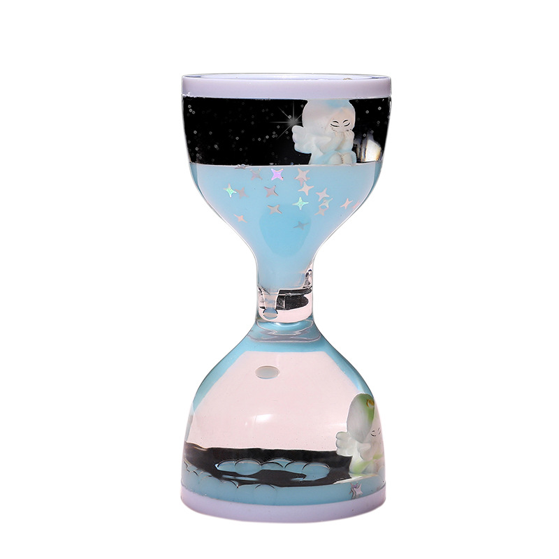 ​ ​ Ampulheta líquida para alívio do estresse, decoração criativa de gota de óleo para presente de aniversário, decoração de escritório doméstico