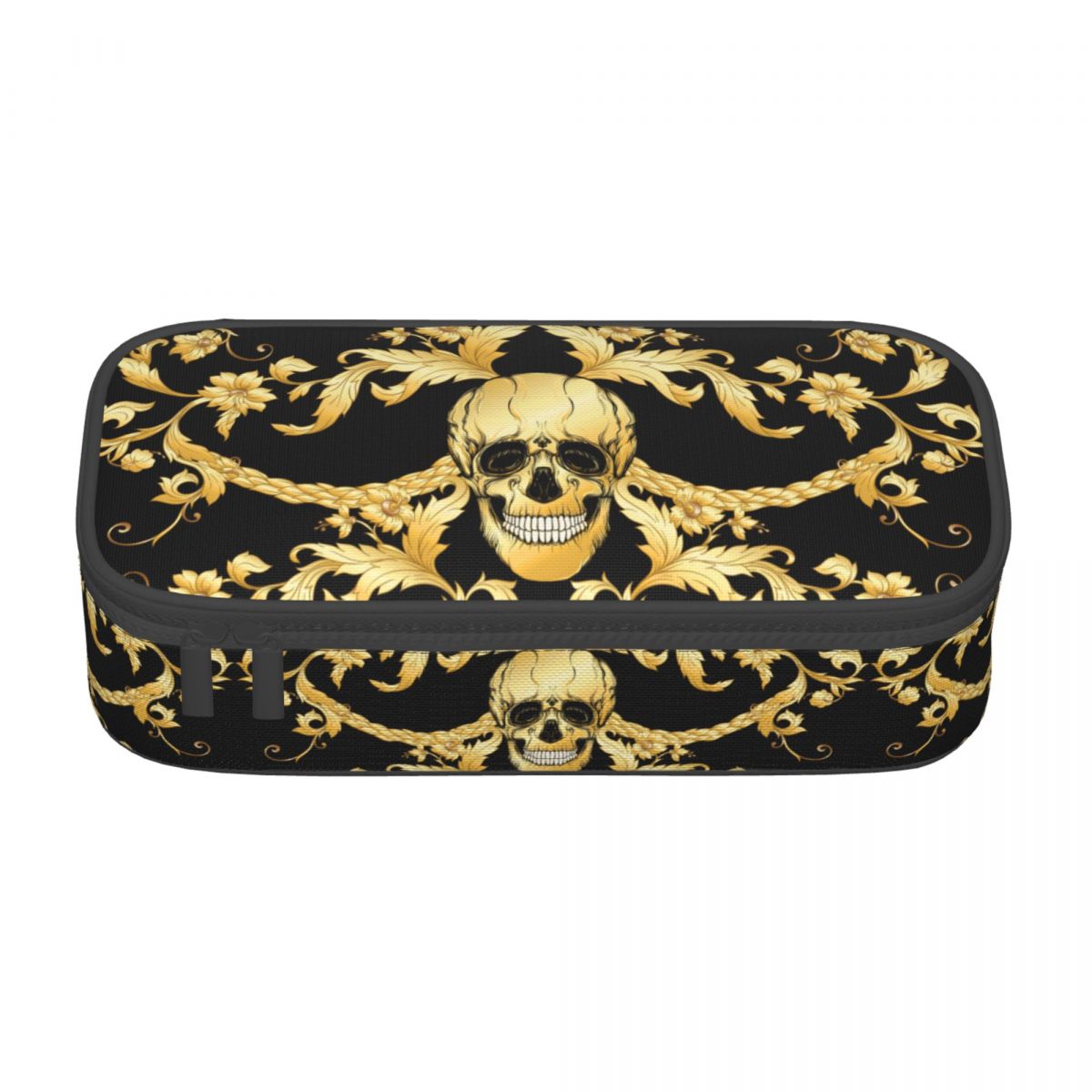 Custom Luxury European Baroque Art Pencil Cases for Girl Boy Large Storage Pen Box Bag Stationery: Blue