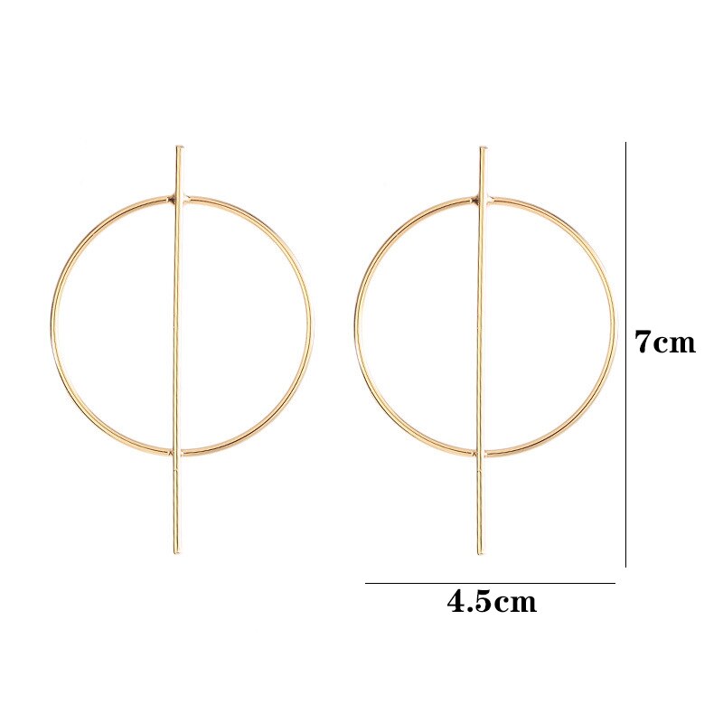Fashion Statement Earrings 2022 Geometric Double Round Earrings For Women Simple Temperament Semi Circle Brincos Jewelry Gift: ES2171-01