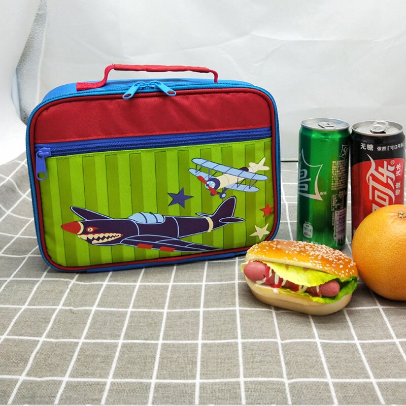 Draagbare Lunch Tas Voor Mannen Vrouwen Kids Cartoon Thermische Bento Cooler Carry Bakken Geïsoleerde Ontbijt Picknick Voedsel Box Case: airplane