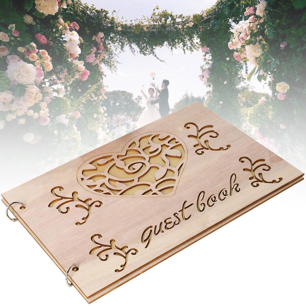 Diy Bruiloft Gast Boek Planner Bruiloft Houten Organizer Perfect Ambachten Voor Wedding Party Benodigdheden Handtekening Boek Teken