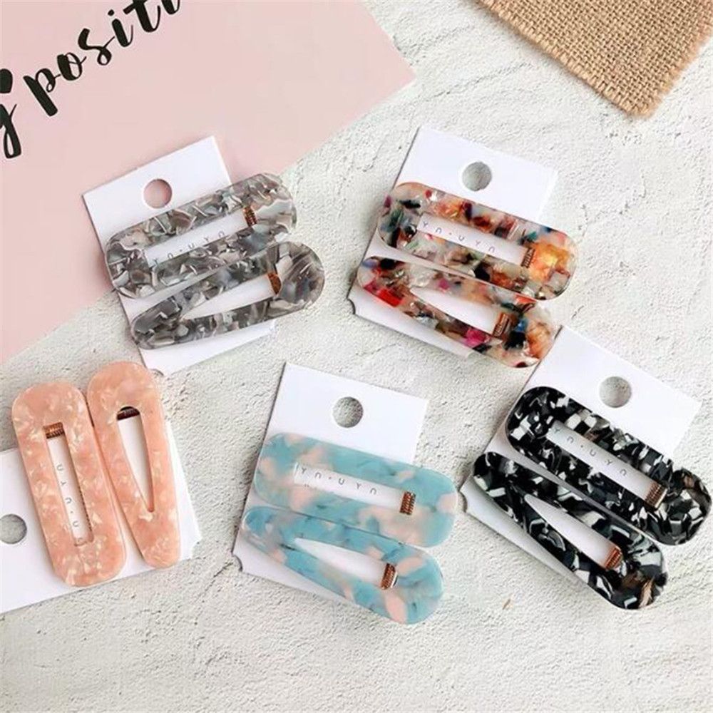 2Pcs Acrylic Resin Hollow Alligator Hair Clips For Women Girls Water Shape Hair Pins Hairgrips Geometric Hair Accessories